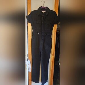 Good American Black Denim Overalls